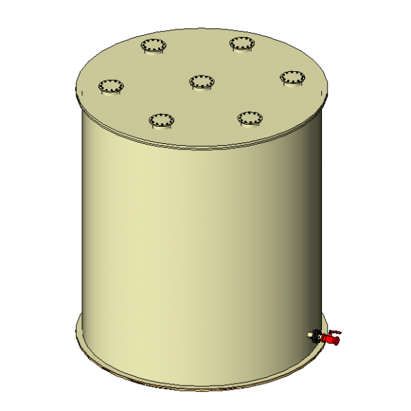 Вертикальный цилиндр. Сборник емкостной с плоской крышкой.
