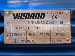 Электродвигатель 2.2 квт 2830 об/мин (2,2квт 3000 оборотов в минуту) Vilmann type 2,2x30.A.90