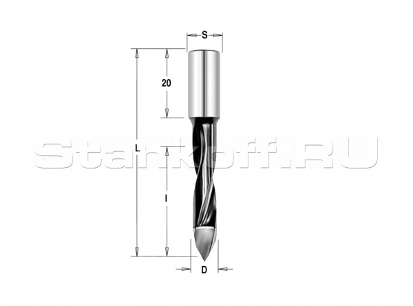 Сверло Delta-Tools присадочное сквозное 7*10*70 mm Правое