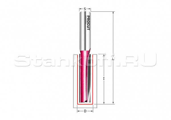 Фреза пазовая D=10x30x76 S=12 Z2 PROCUT 110235P