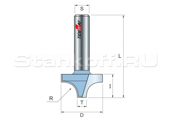 Фреза кромочная R=2,77 D=7,96x7,96 S=8 TIDEWAY LC04010508