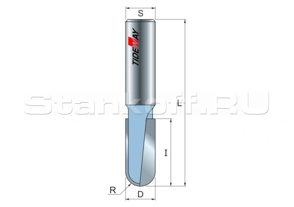 Фреза круглый нос R=4,76 D=9,52x19,6 S=8 TIDEWAY LC05040608