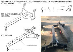 Кран-балка (гусек) на фронтальный погрузчик Komatsu WA 380