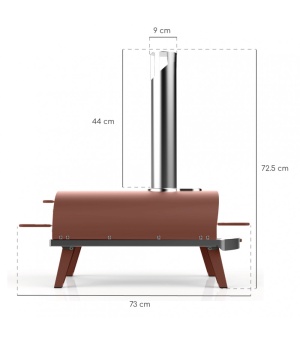 Помпейская дровяная печь Ziipa 22-003 Piana + подставка, итальянская выпечка пиццы как на дровах (пеллетах), терракотовый