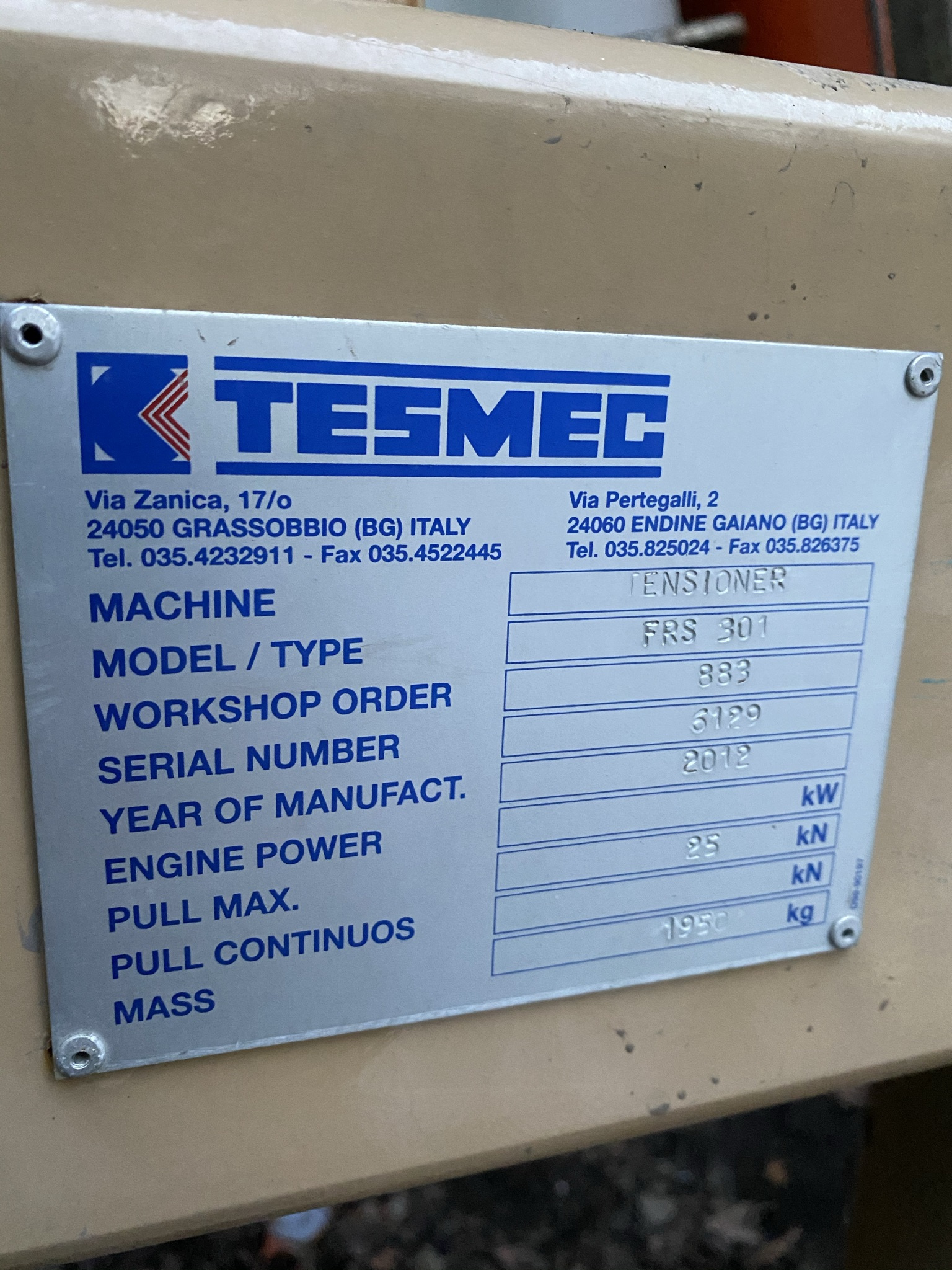 Тормозная машина tesmec