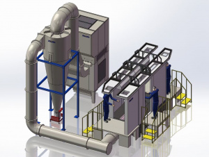 Оборудование для порошковой окраски, линии порошковой окраски, окрасочные кабины печь полимеризации, тоннель химической подготовки, конвейер