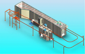 Оборудование для порошковой окраски, линии порошковой окраски, окрасочные кабины печь полимеризации, тоннель химической подготовки, конвейер