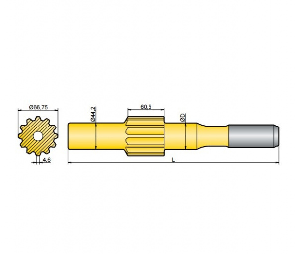 Хвостовик аналог Ingersoll Rand EVL 130, VL 140