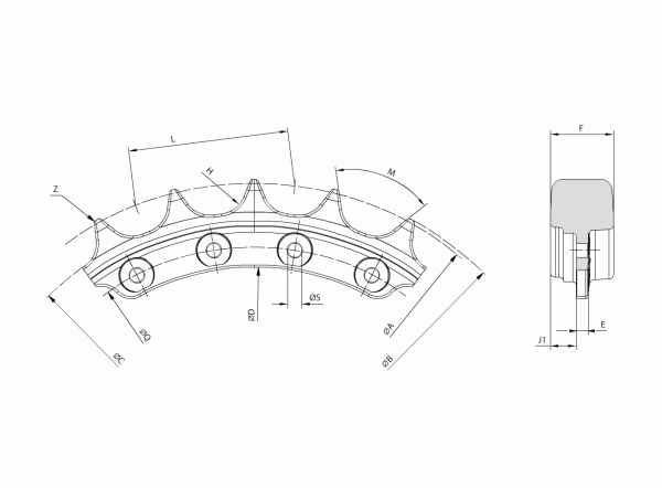 Сегменты 12264592 бульдозеров Liebherr PR736 XL