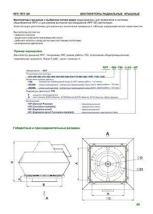 Крышный вентилятор RFF-SE