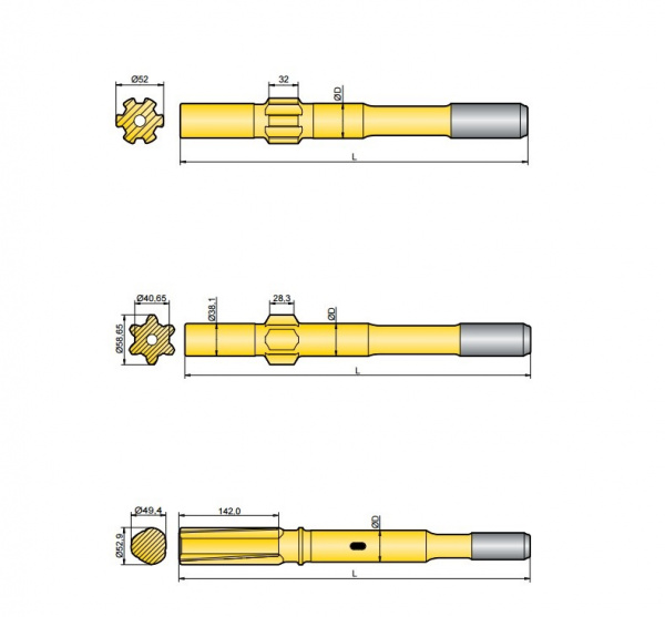 Хвостовик аналог Atlas Copco COP 131E, COP 131EB, COP 738, COP A1