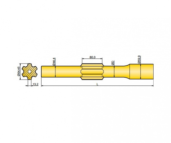 Хвостовик аналог Atlas Copco BBE 57