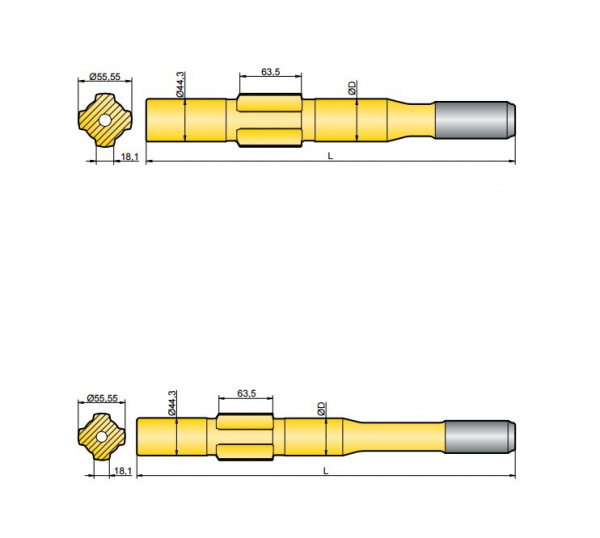 Хвостовик аналог Ingersoll Rand VL 120, VL 140