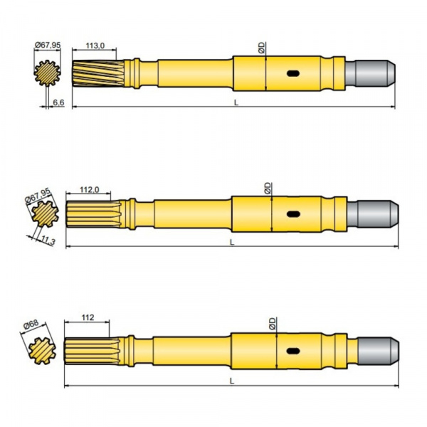 Хвостовик аналог Atlas Copco COP 4050MUX