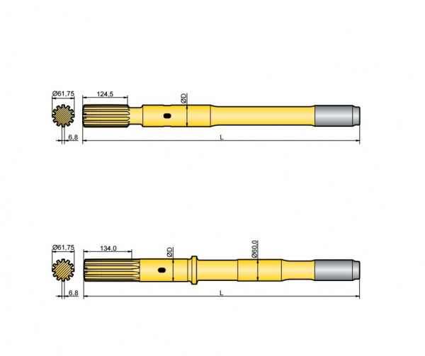 Хвостовик аналог Atlas Copco COP 2560, COP 2560EX