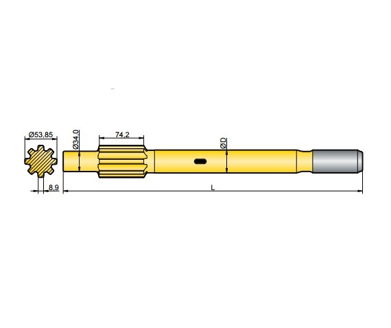 Хвостовик аналог Atlas Copco COP 1036, COP 1038, COP 1238