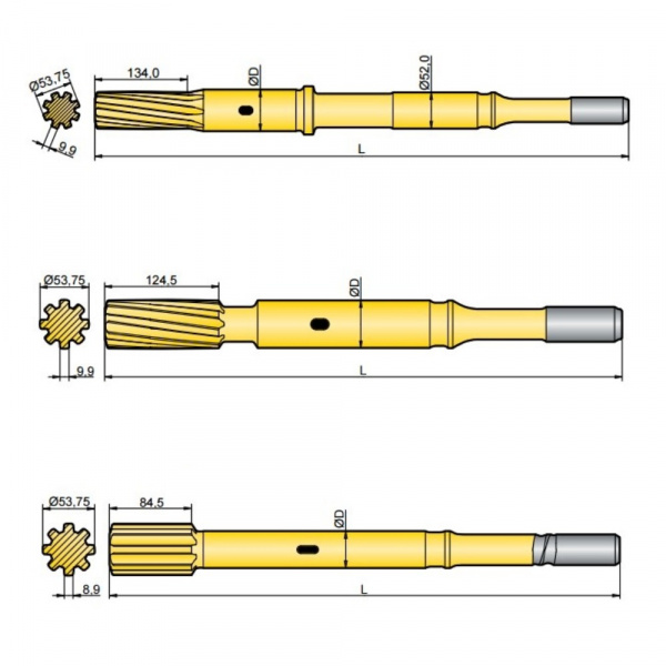 Хвостовик аналог Atlas Copco COP 1638, COP 1838AW, COP 1640, COP 1640EX