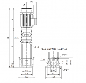 Вертикальный многоступенчатый насос Fancy CDM 32-5