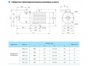 Горизонтальный многоступенчатый насос CNP CHL2-20LSWSC