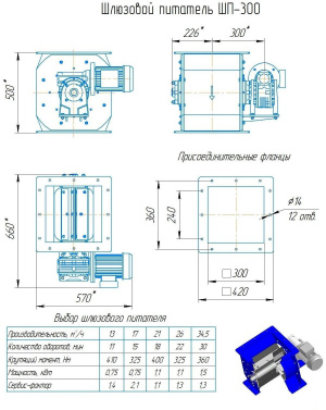 Шлюзовые питатели ШП-150, ШП-200, ШП-260, ШП-300, ШП-350, ШП-400, ШП-450, ШП-500