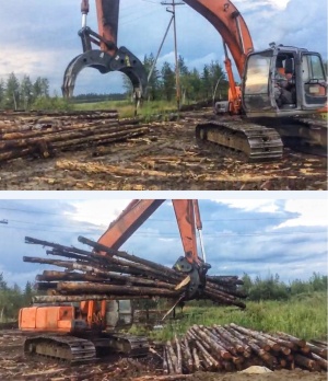 Универсальный захват для камней, труб, деревьев на экскаватор