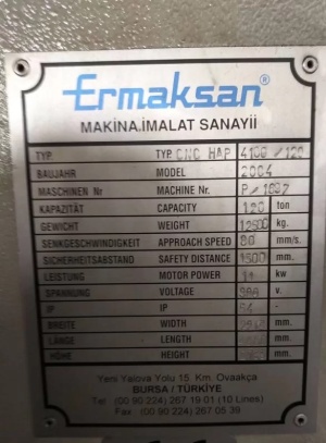 Гибочный гидравлический пресс Ermaksan cnc4100-120