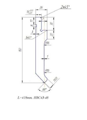 Пуансон для листогиба 418х150х26