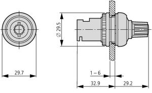 Eaton потенциометр M22-R10K Потенциометр 10кОм IP66, M22-R10K 229491 PA6-GF30