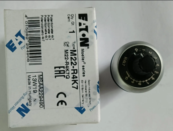 Eaton потенциометр M22-R4K7 Потенциометр 4,7кОм IP66, M22-R4,7K 229490 PA6-GF30