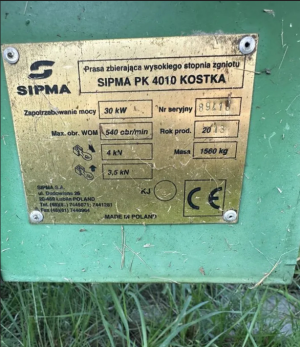 Пресс подборщик тюковый «Sipma PK 4010 Kostka»