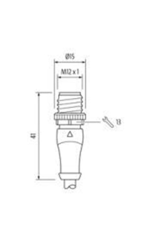 7356-40021-6540500, Германия, M12 Вилка, M12 Розетка, кабель 2.5M, 4 контакта