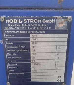 Дизельный генератор IS-85 MOBIL-STROM