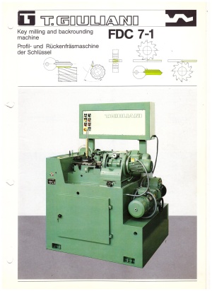 Станок для продольного фрезерования ключей и затыловки GIULIANI FDC 7-1,, в рабочем состоянии