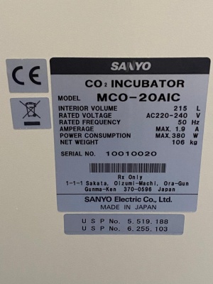 Углекислотный CO2 инкубатор SANYO MCO-20AIC