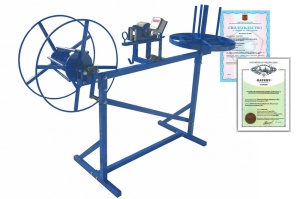 Устройство для перемотки кабеля с бухты в бухту напольное ручное УНК6-6Р с ИДМ-20