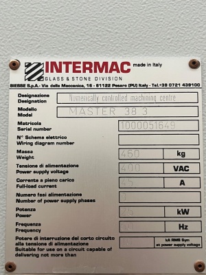 Горизонтальный центр обработки, Intermac Master 38.3C