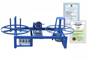 Устройство (станок) для перемотки кабеля, провода, троса, каната с бухты в бухту, автоматический, настольный УНК-5-4НП с ИДМ-20