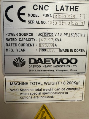 Токарный станок с осью C DAEWOO DOOSAN - 350 MB