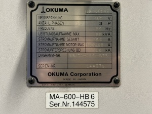 Горизонтальный обрабатывающий центр (HMC) Okuma - MA-600 HB Space Center