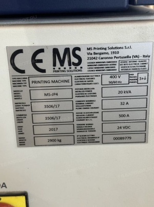 Краскоструйный цифровой принтер MS-JP4, серийный номер 3521/17